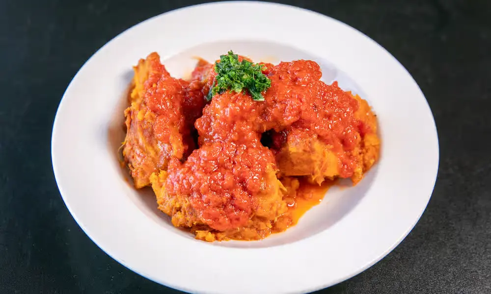 Nigerian yam porridge (asaro) at Global Pot Fusion Cuisine in Winnipeg, MB