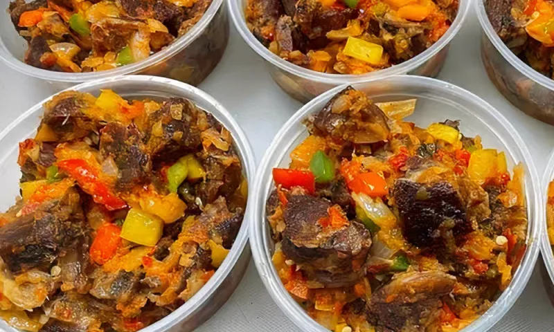 Peppered grilled meat small chops with bell peppers at Global Pot Fusion Cuisine in Winnipeg, MB