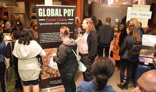 Live catering event setup - West African cuisine Winnipeg