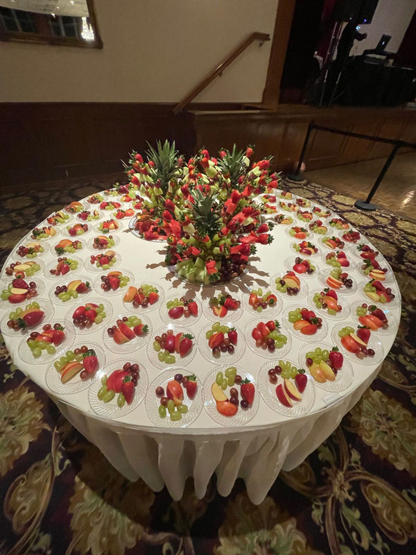 Fruit display catering setup - African event catering Winnipeg