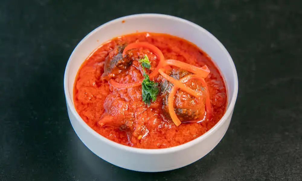 Amala and abula - Traditional Nigerian fufu and soup at Global Pot Fusion Cuisine Winnipeg